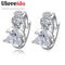 Women .925 Sterling Silver Crystal Angel Stud Earrings With Lock Closure-silver white stone-JadeMoghul Inc.
