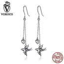 Women 925 Sterling Silver Double Long Chain Dangle Earrings--JadeMoghul Inc.