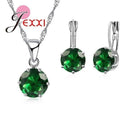 Women 925 Sterling Silver Earring And Pendant Necklace Set-S48103-JadeMoghul Inc.
