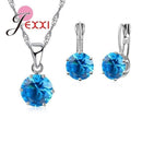 Women 925 Sterling Silver Earring And Pendant Necklace Set-S48105-JadeMoghul Inc.