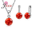 Women 925 Sterling Silver Earring And Pendant Necklace Set-S48108-JadeMoghul Inc.