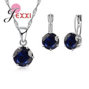 Women 925 Sterling Silver Earring And Pendant Necklace Set-S48110-JadeMoghul Inc.