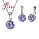 Women 925 Sterling Silver Earring And Pendant Necklace Set-S48111-JadeMoghul Inc.
