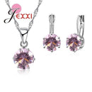 Women 925 Sterling Silver Earring And Pendant Necklace Set-S48115-JadeMoghul Inc.