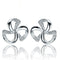 Women 925 Sterling Silver Flower Stud Earrings--JadeMoghul Inc.
