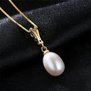 Women 925 Sterling Silver Freshwater Pearl Pendant And Chain-White-8-9mm-40cm add 5cm-JadeMoghul Inc.