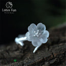 Women 925 Sterling Silver Handmade Flower Adjustable Ring--JadeMoghul Inc.