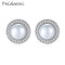 Women 925 Sterling Silver Natural Pearl Stud Earrings With Zircon-White-JadeMoghul Inc.