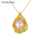 Women 925 Sterling Silver Pearl Pendant Necklace-White-10-11mm-40cm add 5cm-JadeMoghul Inc.
