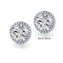 Women 925 Sterling Silver Round Cut AAA Cubic Zircon Stud Earrings--JadeMoghul Inc.