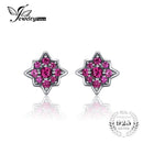 Women . 925 Sterling Silver Star Shaped Ruby Stud Earrings--JadeMoghul Inc.