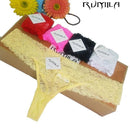 Women all Lace Comfortable Thong Panties In Extended Sizes-1704 yellow-XL-JadeMoghul Inc.