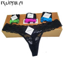 Women all Lace Comfortable Thong Panties In Extended Sizes-ah12 black-XL-JadeMoghul Inc.