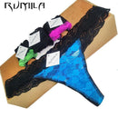 Women all Lace Comfortable Thong Panties In Extended Sizes-ah12 blue-XL-JadeMoghul Inc.