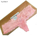 Women all Lace Comfortable Thong Panties In Extended Sizes-ah20 pink-XL-JadeMoghul Inc.