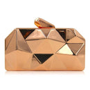 Women All Metal Diamond Cut Design Evening Clutch-Champagne-Mini(Max Length<20cm)-JadeMoghul Inc.