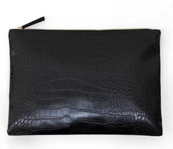 Women Alligator Embossed Design Envelope Clutch Bag-black clutch-China-30cm-JadeMoghul Inc.