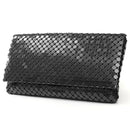 Women Aluminum Mesh Envelope Evening Clutch-Black-JadeMoghul Inc.