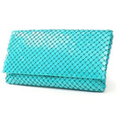Women Aluminum Mesh Envelope Evening Clutch-Blue-JadeMoghul Inc.