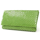 Women Aluminum Mesh Envelope Evening Clutch-Green-JadeMoghul Inc.