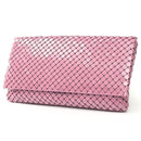 Women Aluminum Mesh Envelope Evening Clutch-Pink-JadeMoghul Inc.