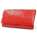 Women Aluminum Mesh Envelope Evening Clutch-Red-JadeMoghul Inc.