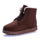 Women Ankle Length Suede Boots With Soft Fur Lining-brown-4.5-JadeMoghul Inc.