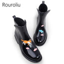 Women Ankle Length Water Proof Rain Boots-Black-5-JadeMoghul Inc.