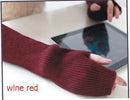 Women Arm Length Cashmere Blend Finger Less Gloves-Wine Red-One Size-JadeMoghul Inc.