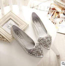 Women Ballet Flat Pumps With Rhinestone Crystal Detailing
