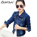 Women Basic Denim Jacket-Sky Blue-L-JadeMoghul Inc.