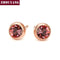 Women Basic Round Crystal Stud Earrings-RoseGold Dark Pink-JadeMoghul Inc.