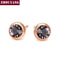 Women Basic Round Crystal Stud Earrings-RoseGold Purple-JadeMoghul Inc.