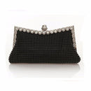 Women Beaded Evening Bag With Metal rhinestone Detailing-Black-JadeMoghul Inc.
