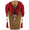 Women Beautiful Necklace Scarf With Decorative Peacock Pendant And Tassel Detailing-red-JadeMoghul Inc.