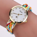 Women Braided Leather Fashion Wrist Watch-Colorful-JadeMoghul Inc.
