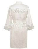 Women "BRIDE" Embroidered Silk Robe