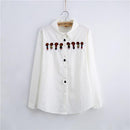 Women Button Down Cotton Shirt Top With Embroidery and Lace Detailing-white 009-XL-JadeMoghul Inc.