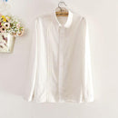 Women Button Down Cotton Shirt Top With Embroidery and Lace Detailing-white-S-JadeMoghul Inc.