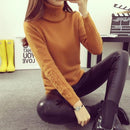 Women Cable Knit Design Pull Over turtle neck Sweater-Camel Turtleneck-S-JadeMoghul Inc.