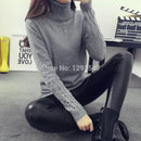 Women Cable Knit Design Pull Over turtle neck Sweater-Pink Turtleneck-S-JadeMoghul Inc.