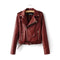 women candy color faux PU leather short motorcycle jacket zipper pockets sexy punk coat ladies casual outwear tops casaco CT1293-as picture 1-L-JadeMoghul Inc.