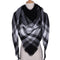 Women Cashmere Blend Plaid Triangle Shaped Scarf/Wrap-Triangle black white-JadeMoghul Inc.