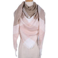 Women Cashmere Blend Plaid Triangle Shaped Scarf/Wrap-Triangle Khaki Pink-JadeMoghul Inc.