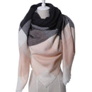 Women Cashmere Blend Plaid Triangle Shaped Scarf/Wrap-Triangle Pink Black-JadeMoghul Inc.