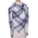 Women Cashmere Blend Plaid Triangle Shaped Scarf/Wrap-Triangle Plaid-JadeMoghul Inc.