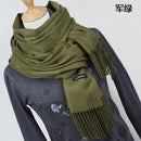 Women Cashmere / Pashmina long Wrap Around Scarf-YR001 Army green-JadeMoghul Inc.