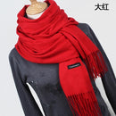 Women Cashmere / Pashmina long Wrap Around Scarf-YR001 big Red-JadeMoghul Inc.