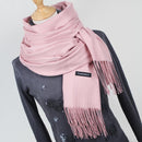 Women Cashmere / Pashmina long Wrap Around Scarf-YR001 big Red-JadeMoghul Inc.