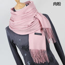 Women Cashmere / Pashmina long Wrap Around Scarf-YR001 Light powder-JadeMoghul Inc.